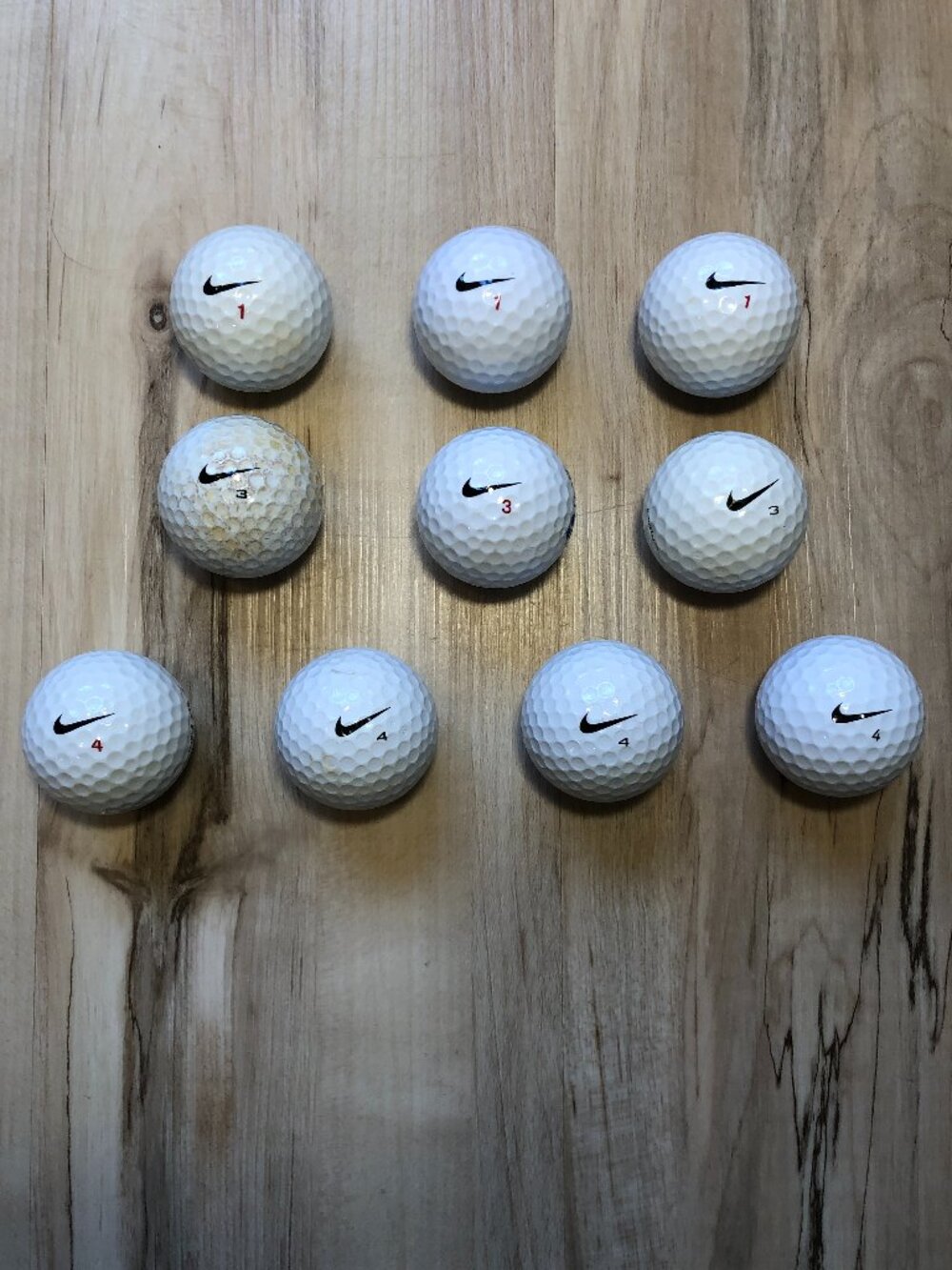10 Nike Golf Balls RZN Platinum Black 20XI Tour Accuracy TW Mixed Used Lot